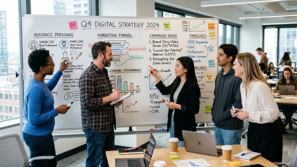 Digital marketing strategy planning session for business growth and SEO success
