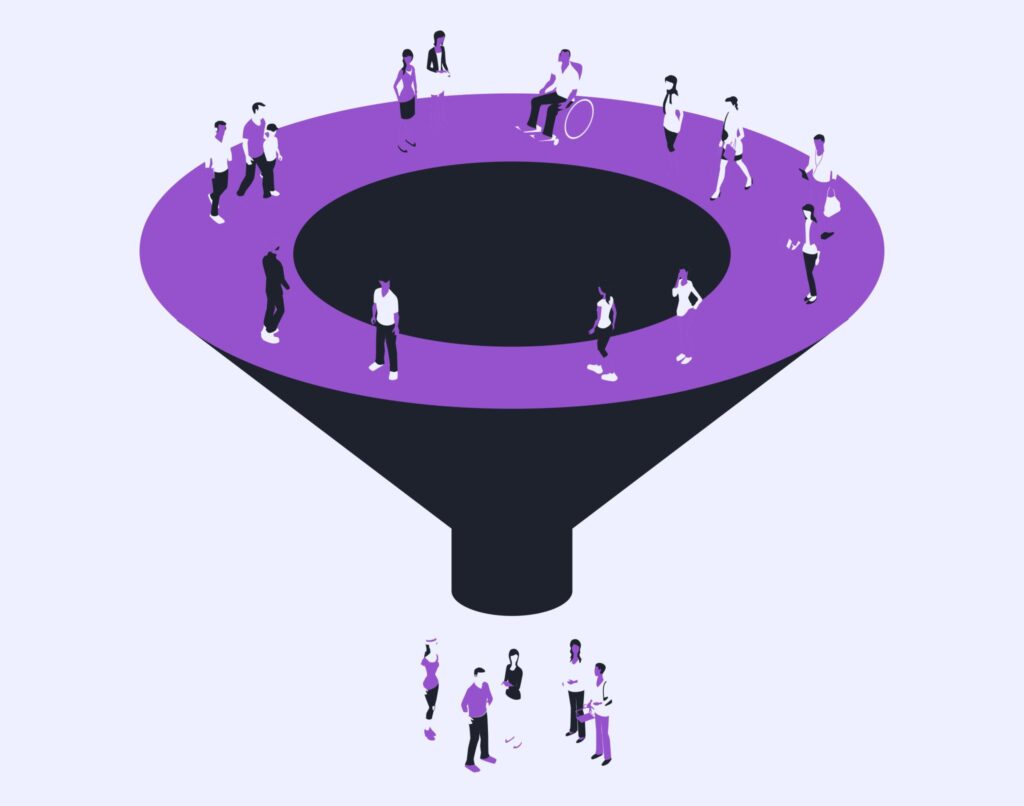 funnel filtering audience