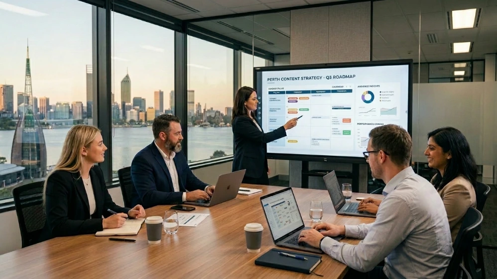 Content marketing Perth strategy meeting for business growth