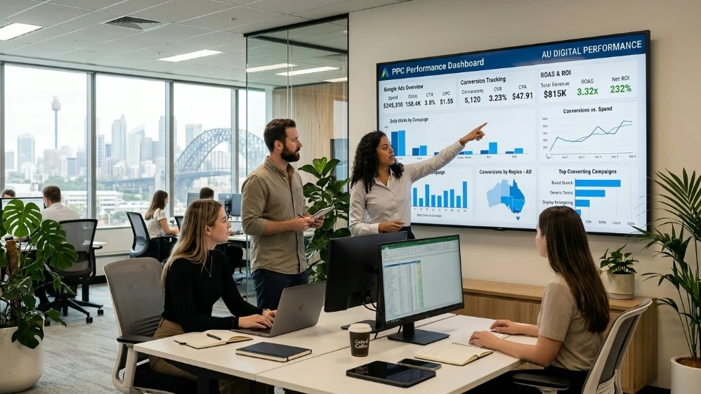 PPC management Australia dashboard showing Google Ads analytics and campaign performance
