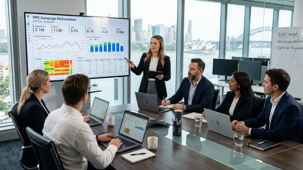 PPC performance tracking 2026 strategy meeting in Australian marketing agency