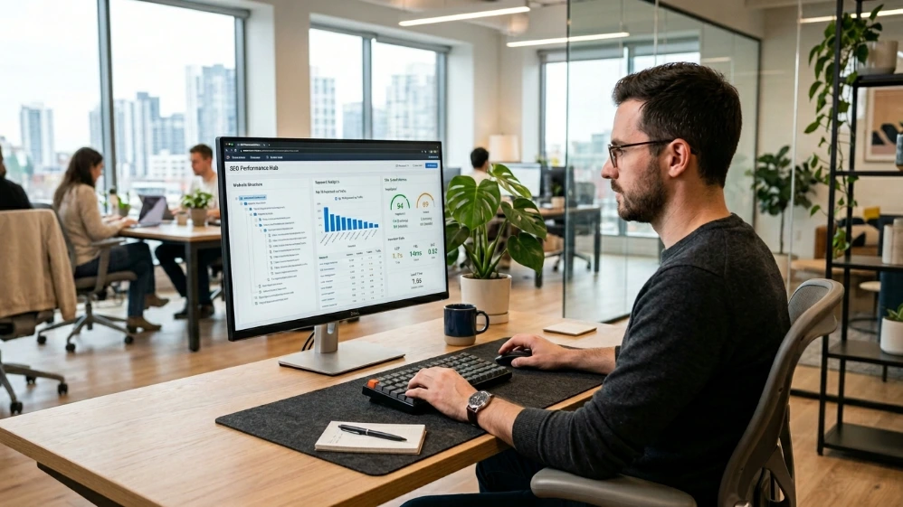  Website SEO Perth optimization process with keyword strategy and performance tracking dashboard 
