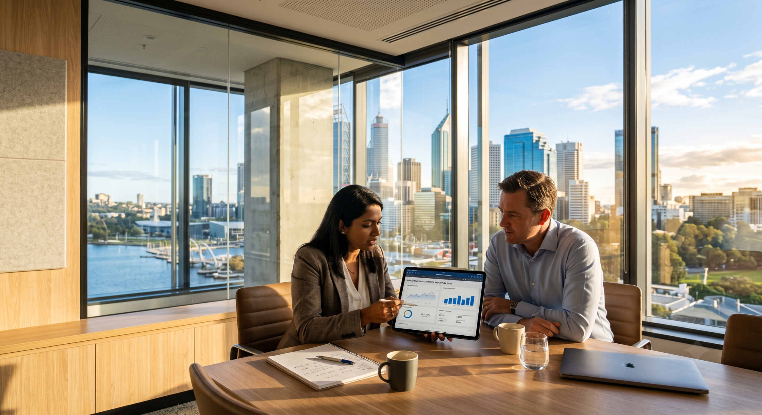 Perth digital marketing experts reviewing campaign performance report