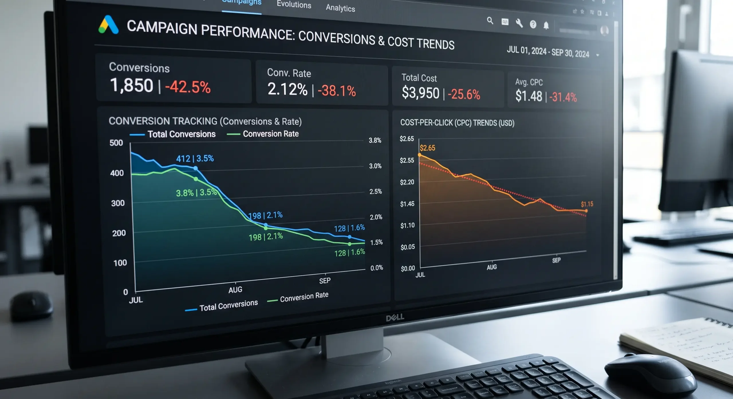 Google Ads services Perth conversion tracking and cost-per-click results