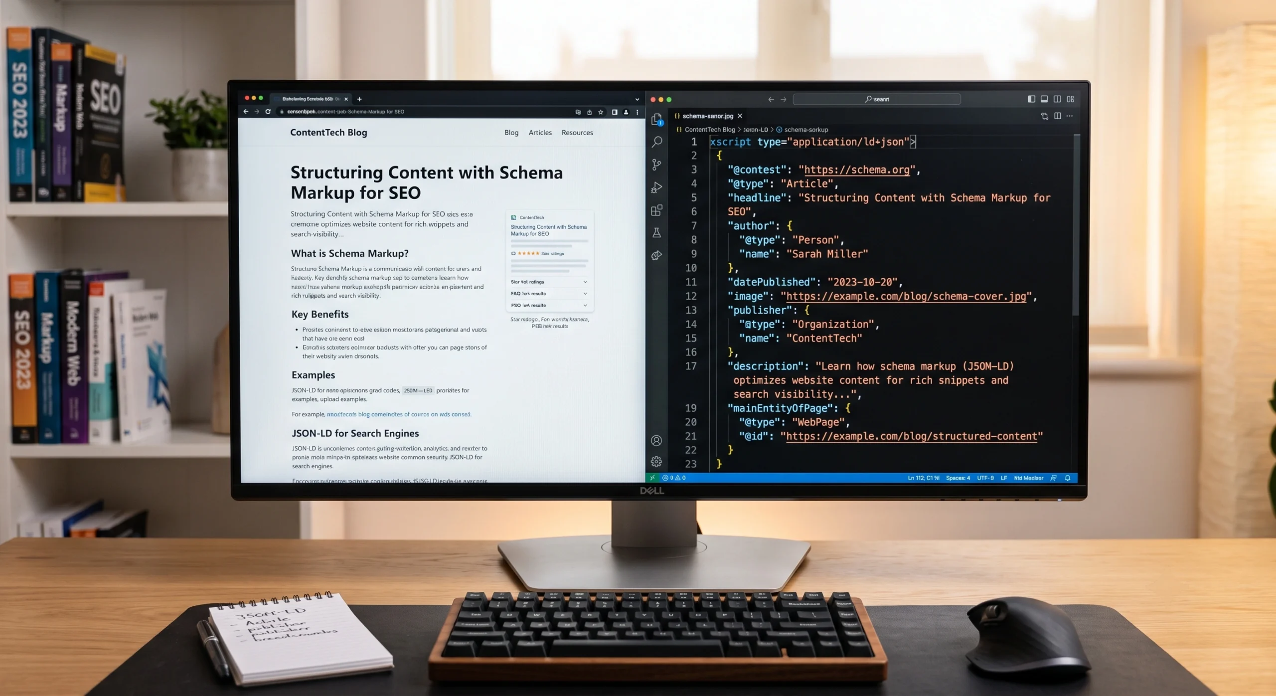 Answer engine optimisation content structure and schema markup example