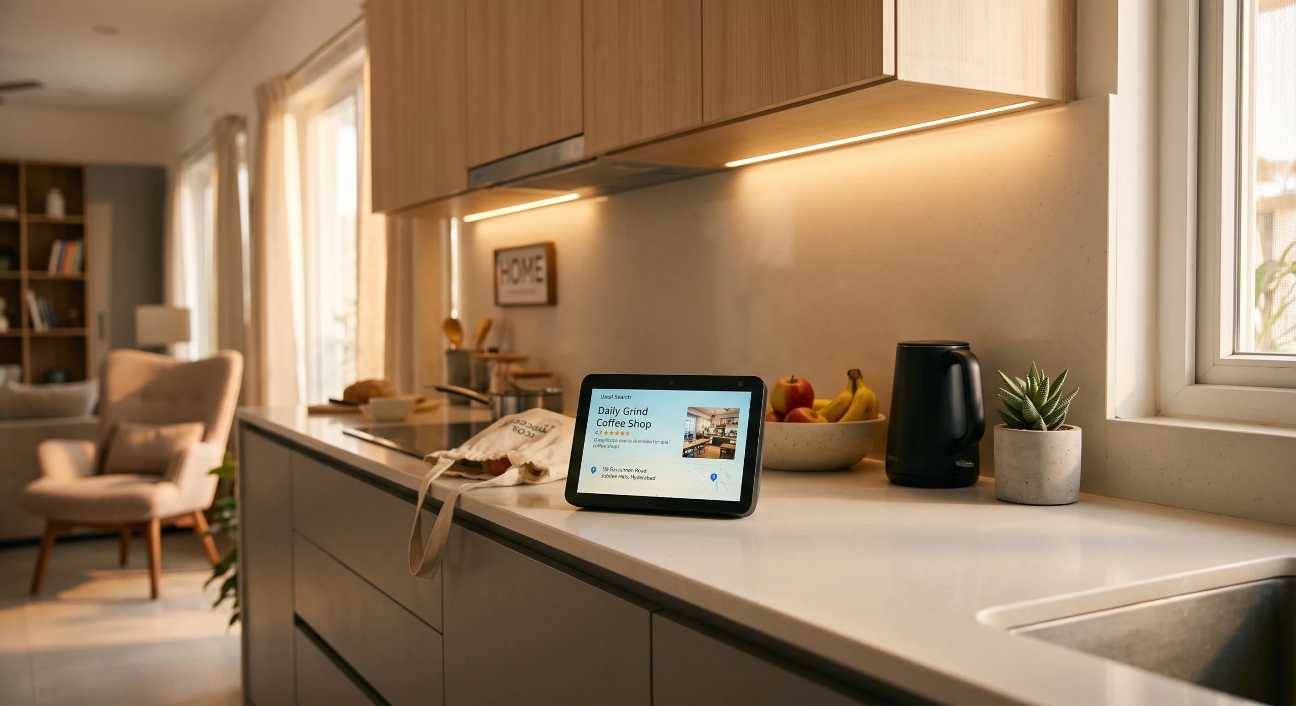 Voice search optimisation Perth local business results on a smart speaker